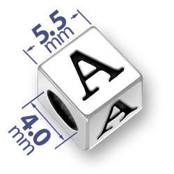 5.5mm Square Letter Block Beads (4mm Hole)