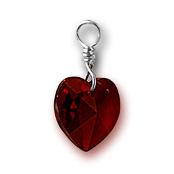 Crystal Birthstone Heart Charm