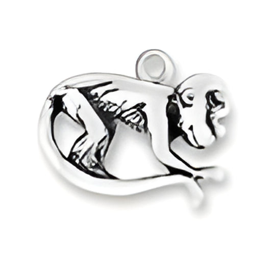 Howler Monkey Charm by Charm Factory, crafted from silver, featuring detailed monkey design with a loop for attachment.