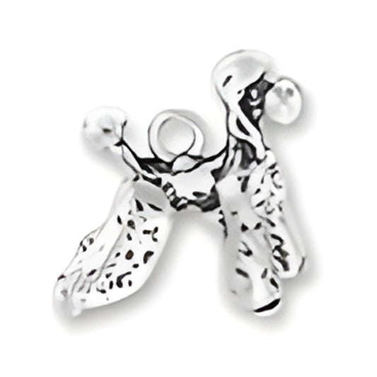 Charm Factory Large Poodle Charm made of sterling silver, featuring intricate detailing and a playful design.