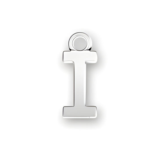 Charm Factory Roman Numeral I Charm, crafted from polished silver, featuring a sleek and modern design.