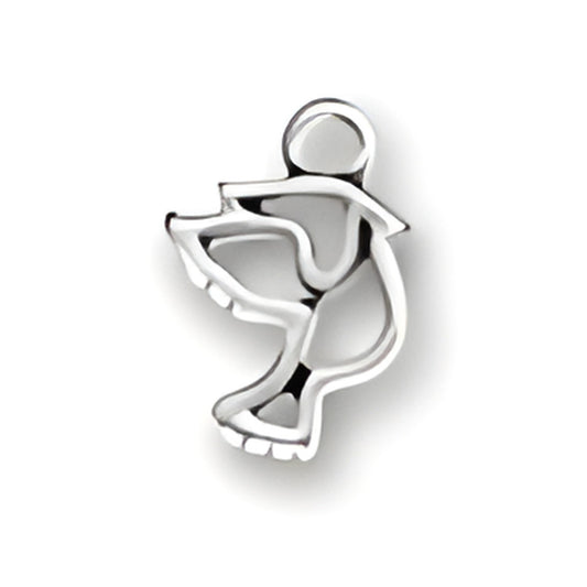 Small Peace Dove Cut Out Charm made of sterling silver, featuring a delicate dove design with cut-out details.