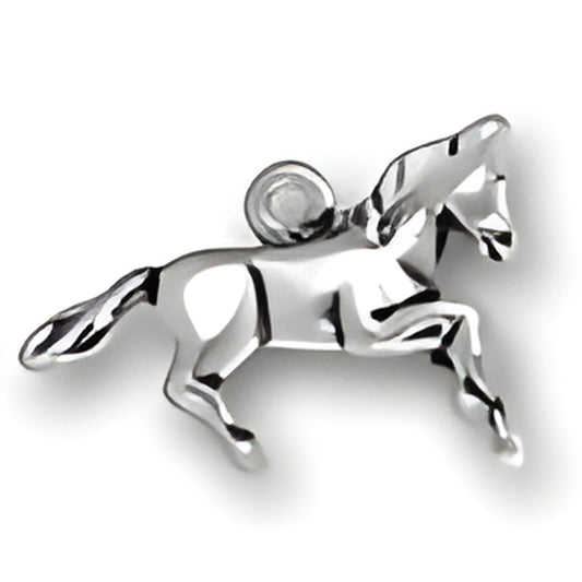 Charm Factory Sterling Silver Running Horse Charm, featuring a detailed design of a horse in motion.