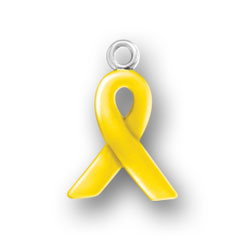 Yellow Enamel Ribbon Charm