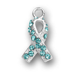 Teal Awareness Ribbon Charm