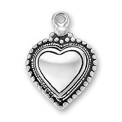 Puffed Beaded Heart Charm