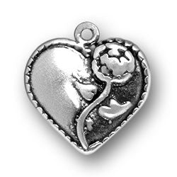 Flower Heart Charm