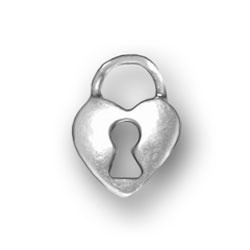 Heart with Key Hole Charm