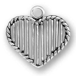 Heart with Lines Charm