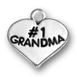 Number One Grandma Heart Charm