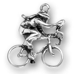 Female Bike Rider Charm