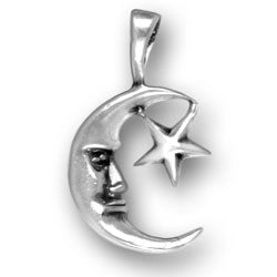 Man in Moon and Star Charm