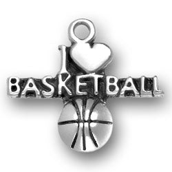 I Heart Basketball Charm