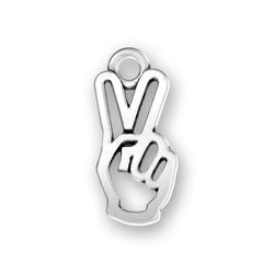 Small Peace Sign Hand Charm