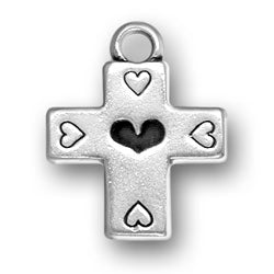 Cross with Hearts Charm