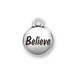 Believe Domed Message Charm