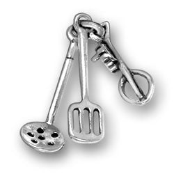 Straining Spoon Spatula and Egg Beater Charm