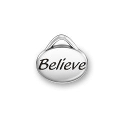 Believe Oval Message Charm