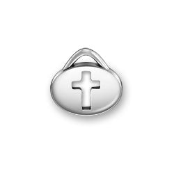Cross Oval Message Charm