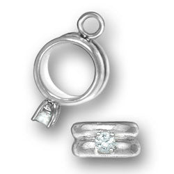 Sterling Silver Wedding and Engagement Band Charm with CZ