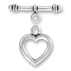 Sterling Silver Heart Toggle and Bar