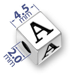 4.5mm Square Letter Block Beads (2mm Hole)