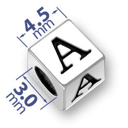 4.5mm Square Letter Block Beads (3mm Hole)