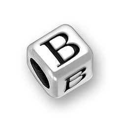 4.5mm Rounded Square Letter Block Beads (3mm Hole)