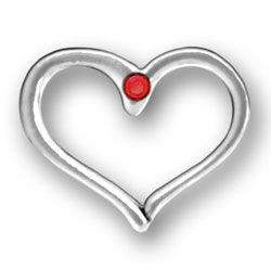 Open Heart with Red Crystal