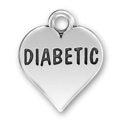 Diabetic on Heart Charm