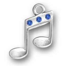 Music Notes with Blue Crystals