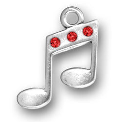 Music Notes with Red Crystals