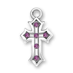 Cross with Purple Crystals