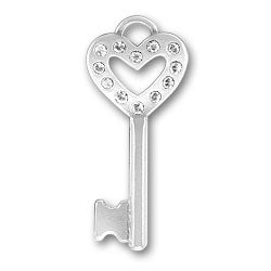 Clear Heart Key Charm