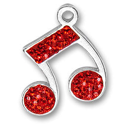 Red Music Note Charm