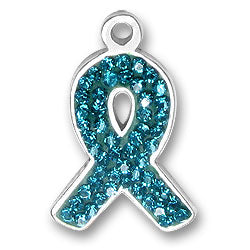 Teal Ribbon Charm