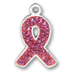Crystal Pink Ribbon Charm