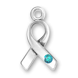 Ribbon with Teal Crystal