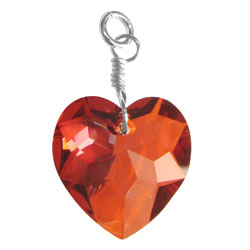 Red Magma Heart Charm