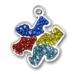 Crystal Puzzle Piece Charm