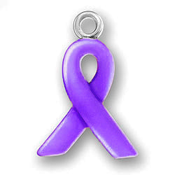 Purple Enamel Ribbon Charm
