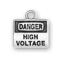 Danger High Voltage Sign Charm