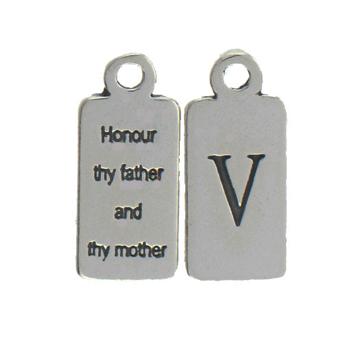 Ten Commandments Charm "V"