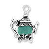 Teapot Charm with Turquoise Bead