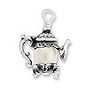 Teapot Charm with White Pearl Bead