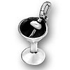 Martini Glass with Olive Charm