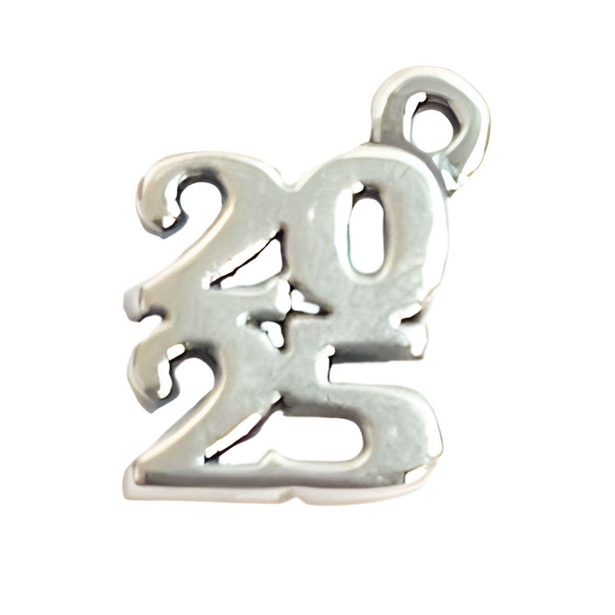 Charm Factory 2025 Charm made of silver, featuring the numbers 2025 in a stylish, cut-out design.
