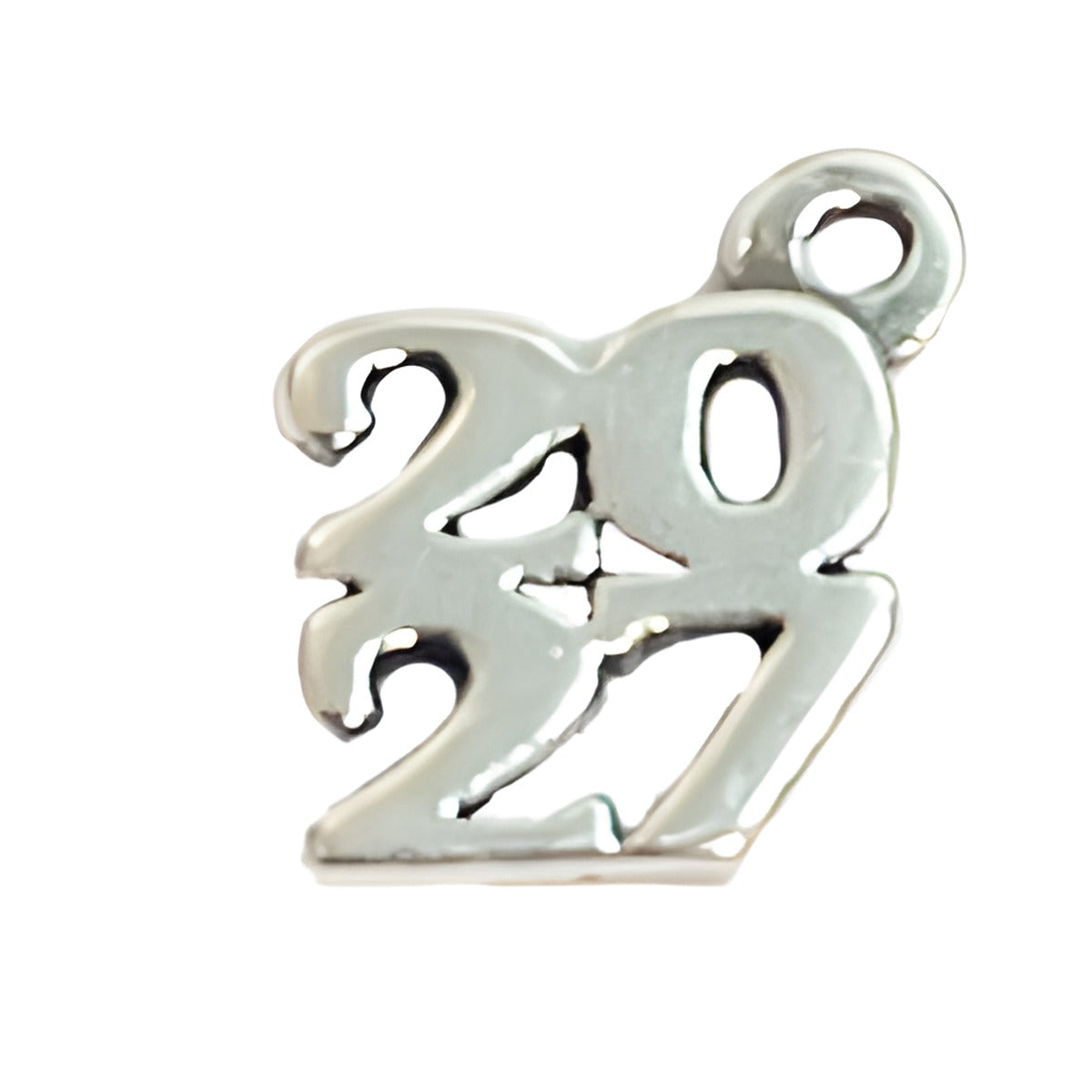 Charm Factory 2027 Charm, a silver-tone charm featuring the numbers 2, 0, 2, and 7 in a stylized design.