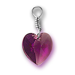 Crystal Birthstone Heart Charm