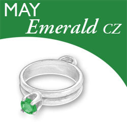 Birthstone Ring Charm- May- Emerald